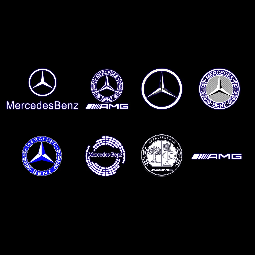 HD 자동차 문짝 웰컴 라이트 LED 프로젝터 램프, 메르세데스 벤츠 A, B, C, E, M 클래스 GLE, GLC, GLA, GLS, W176, W205, X164, W213 용, 2 개