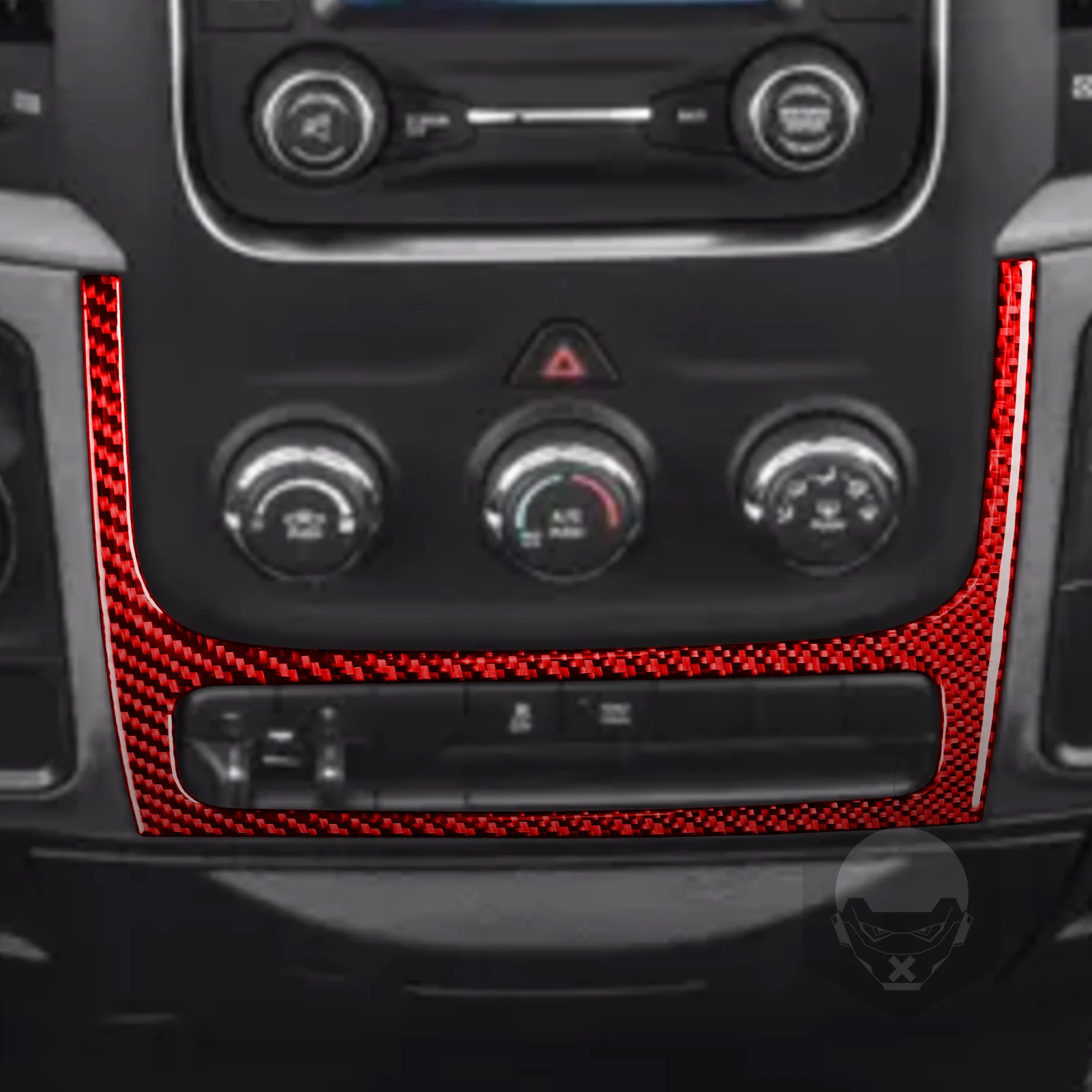 For Dodge Ram 2013 2014 2015 Central Air Outlet Temperature Display Control Panel Cover Trim Carbon Fiber Accessori Interior