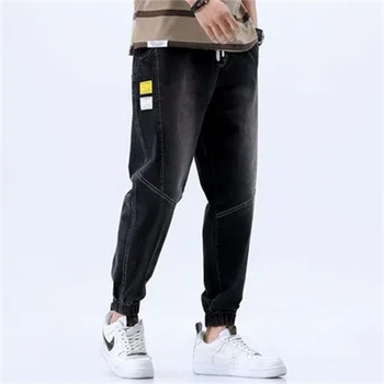 2024 Sommer Herren Jeans Jogger dünne Harems hose Baumwolle gebänderte Hose Korea-Stil hellblaue Hip-Hop-Balken Füße Freizeit hose männlich — изображение 6