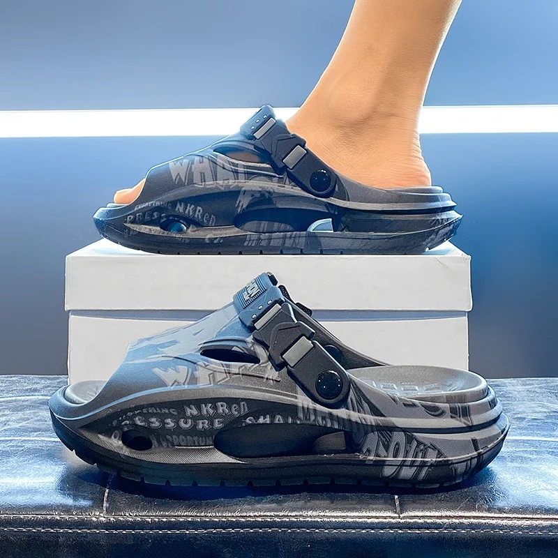 Men's Sandals 2026 New Summer Outdoor Breathable Anti-slip Sports Beachside Beach Slippers Casual round Toe EVA Thick Heel - 3