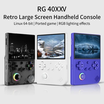 New Rg40xxv Handheld Game Console 4''Ips Screen Video Output Joystick Rgb Lighting Effect Streaming Rg 40xxv Ebook Mp4 Gift
