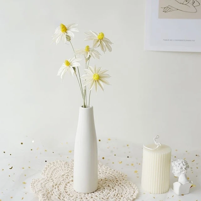 INS Ceramic Flower Vase Mini Nordic Flower Bottle Flowers Arrangement Pot for Home Office Ornaments Dining Room Wedding Decor