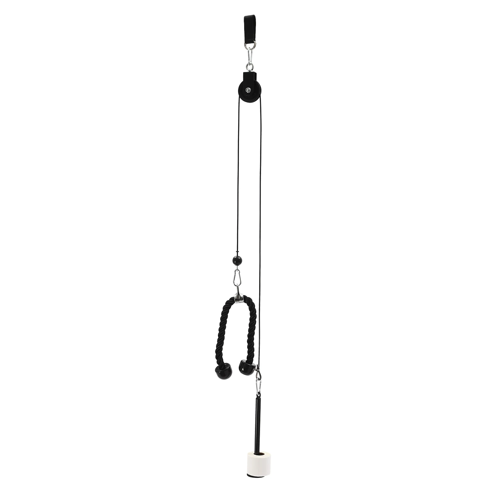 Fitness Weight Pulley Cable Machine System Arm Biceps Triceps Hand Training Equipment 220.46 lbs Capacity W/360° Swivel Top Ring 3