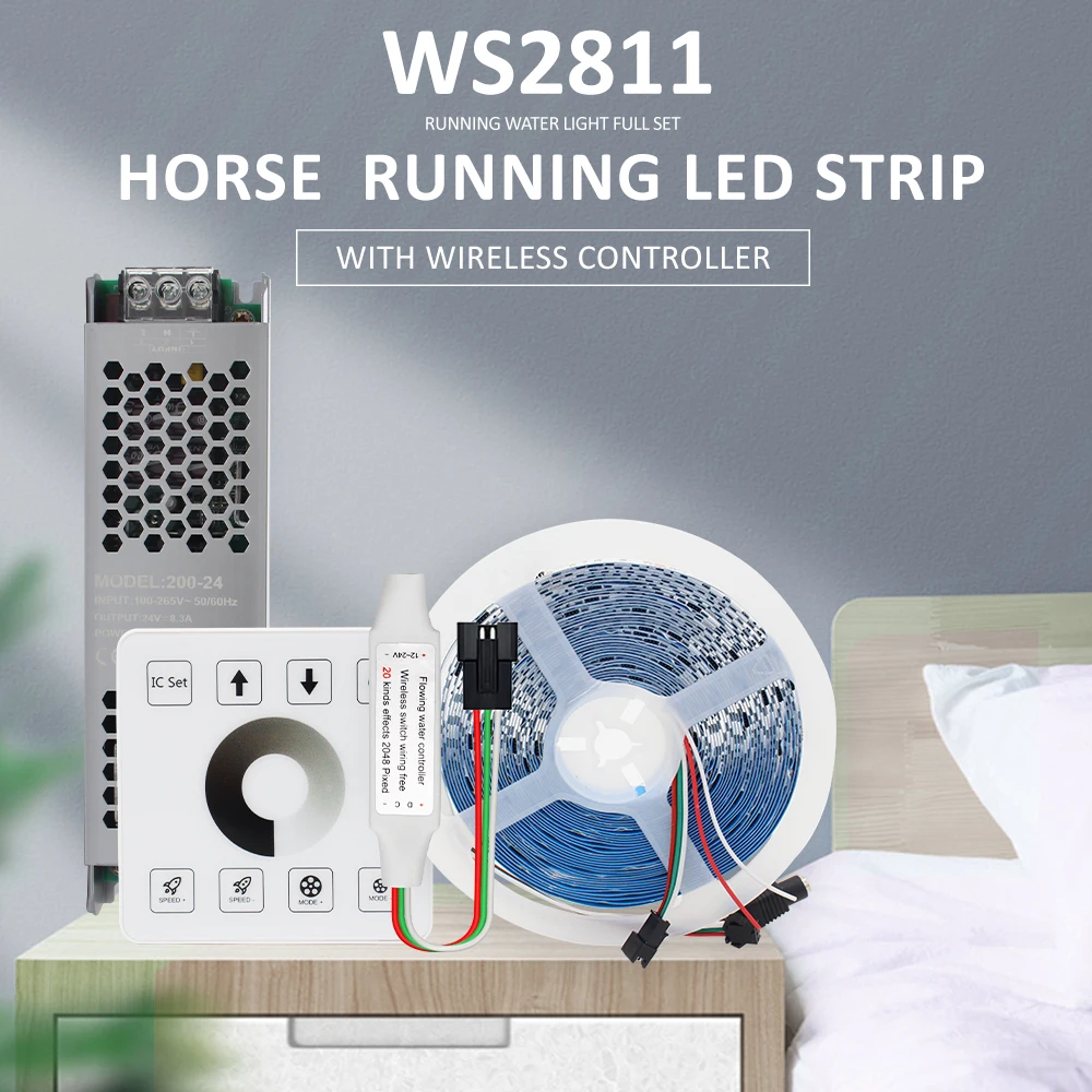 Horse-Race-Chasing-LED-Strip-Running-Water-Flowing-Lights-24V-10M-15M ...