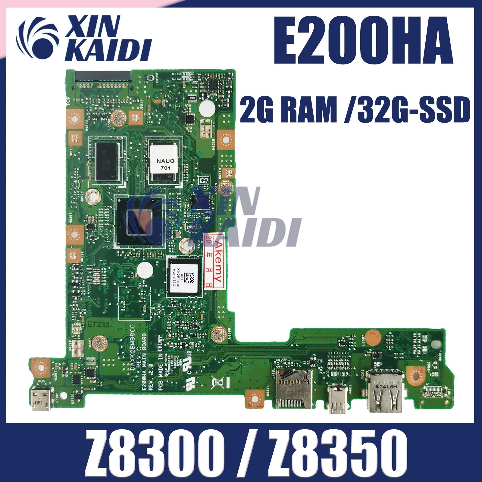 Материнская плата E200HA для ноутбука ASUS Vivobook E200H Z8300 Z8350 ЦПУ 1,44 ГГц SSD 32 Гб Память 2 Гб HD графика 100% ТЕСТ ОК