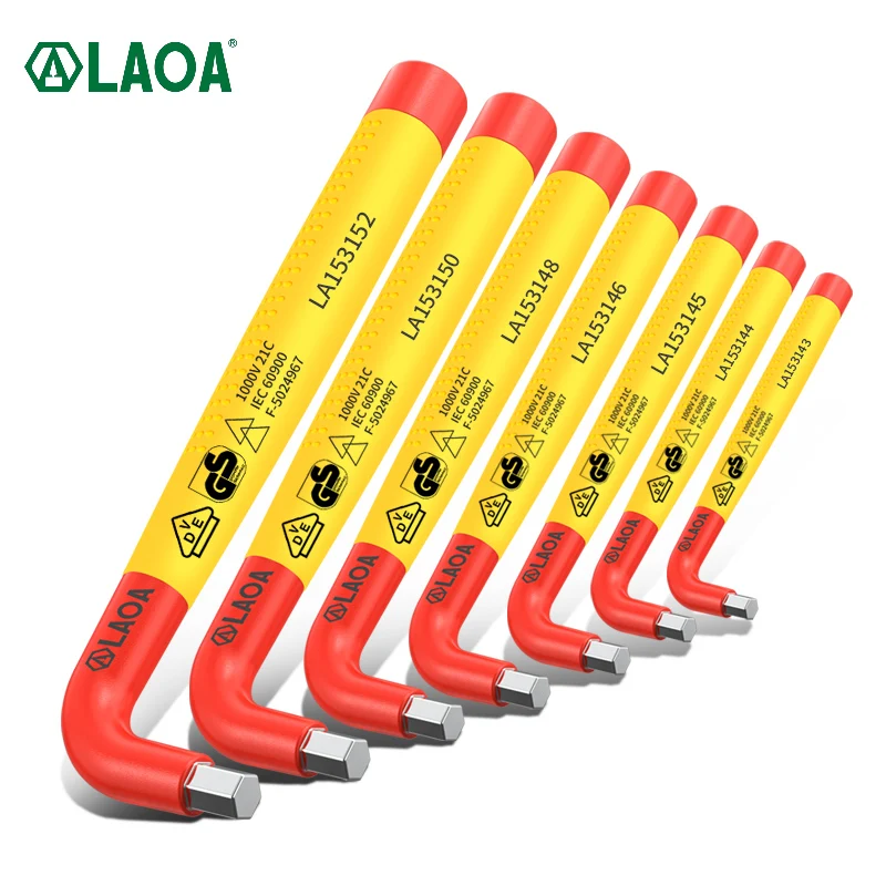 

LAOA VDE Insulated Allen Key L Shape 1000V High Voltage Safety Electrician Hex Key