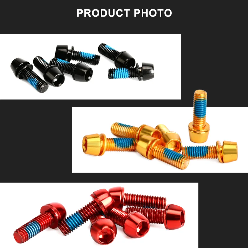 Boulons D'étrier De Frein à Disque Pour VTT/BMX - M5 X 18 Mm - 6 Vis Avec Clé Hexagonale 4 Mm - Alliage Acier Résistant