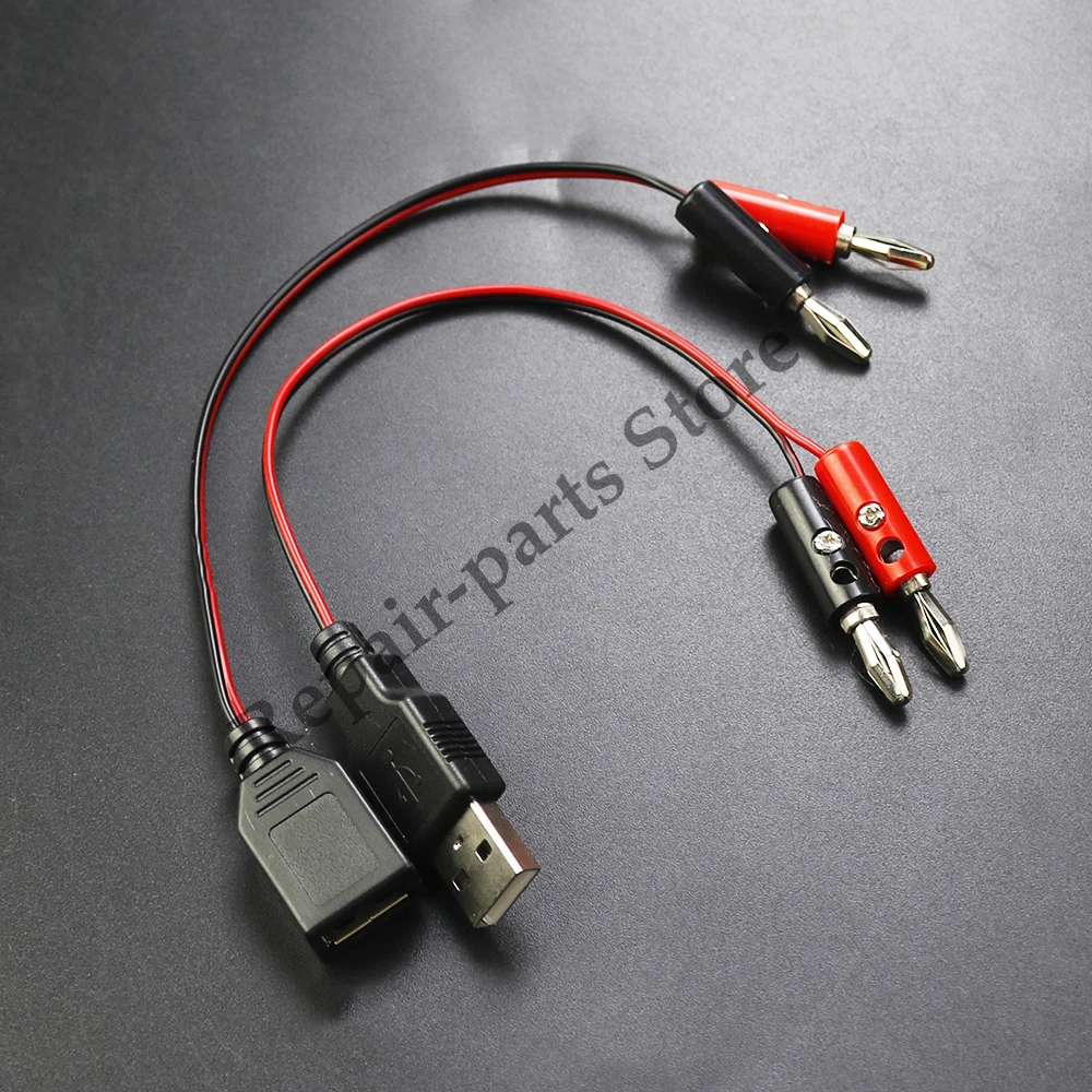 2PCS USB to 4MM banana plug test cable USB male/female to banana head connection cable A female charging cable