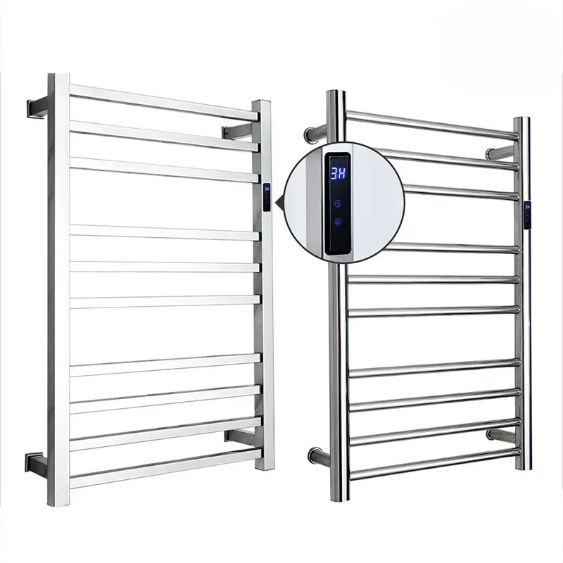 Electric Towel Rack Chrome Bathroom Electric Bath Towel Heating Electric Towel Holder Heater Rack Hidden/Exposed Installation