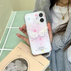 Chic 3D Laser Wing Lucky Star White Acrylic Phone Case - Samsung S22 Plus (1)