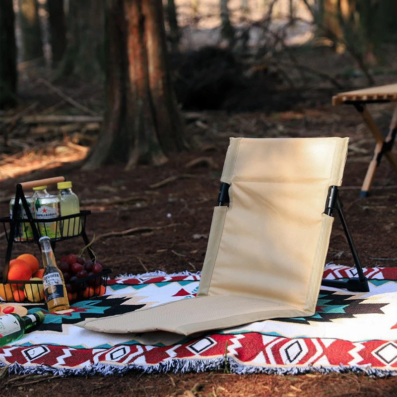 PACOONE Outdoor Camping Folding Chair Backrest Beach Portable Cushion Chair for Tent Leisure Balcony Park Lawn Picnic Fishing