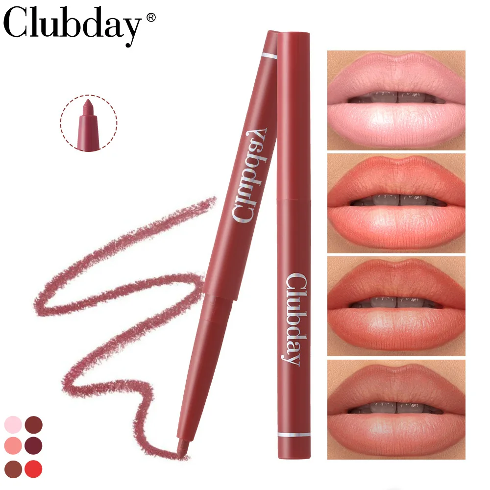 Lip Liner Lip Liner Pencil Lipliner Pencil Clubday 6 color Matte nude color outlining lip liner long-lasting waterproof non-stick