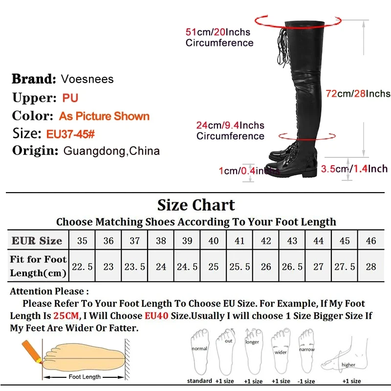 Sexy Knight Boots Nightclub Lady Low Heels Elastic Leather Red Winter Shoes Women Thigh Boots For Lacing Botas Mujer Size 44 45