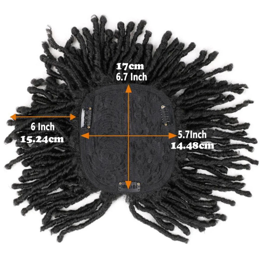 Blonde Dreadlock Hair Topper Synthetic Locs Ombre Braided Half Wig Short Dreadlocs Hair Toupee Afro Wigs for Black Women and Men