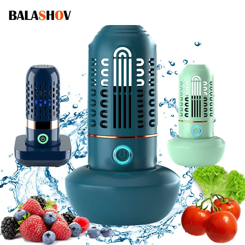 Vegetable Fruit Cleaner Capsules Shape Fruit Vegetable Washing Machine Portable Vegetable Cleaner Kitchen Food Purifier USB Fruit Sterilize