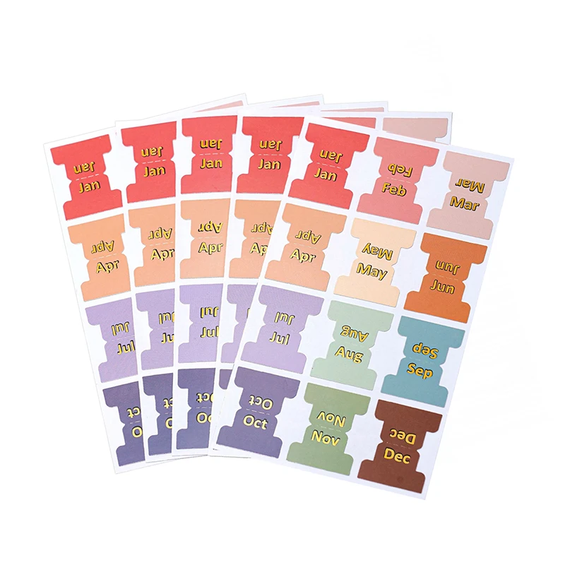 Vibrant Monthly Planner Adhesive Index Stickers - 60pcs