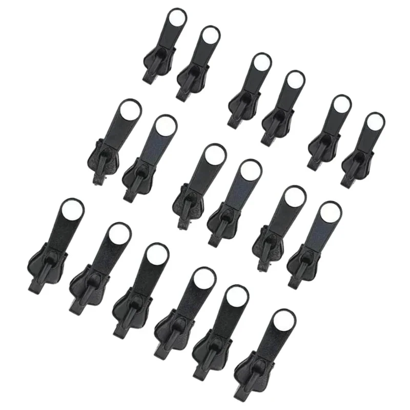 18x/세트 지퍼 수리 키트 탈착식 지퍼 풀러 지퍼 슬라이더 재킷 핸드백 청바지 M76D 교체용 지퍼