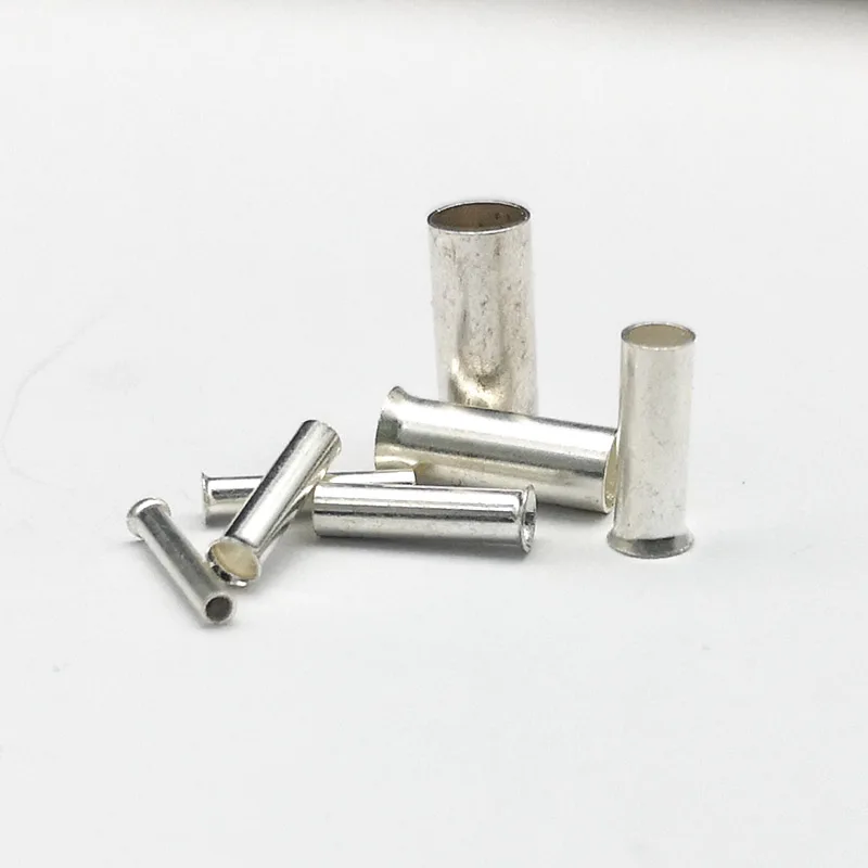 Wire Connector Terminals 600Pcs 0.5-6.0mm2 Uninsulated Copper Terminal Bootlace Ferrules Cord End Electrical Cable Crimp