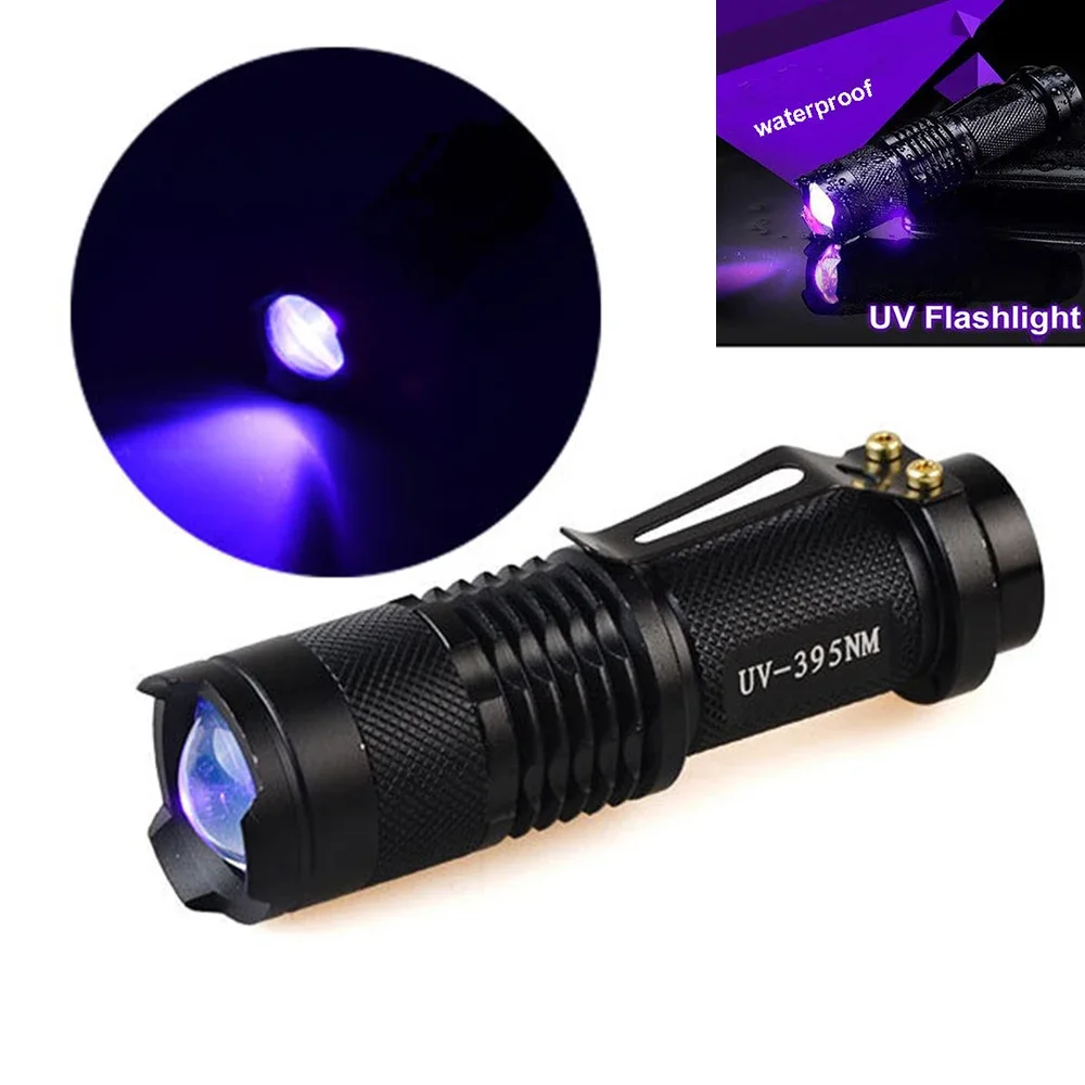 UV Flashlight 395nm Black Light Flashlights Ultraviolet Lamp UV Torch UV Light Detector for Pet Urine Stains Scorpion