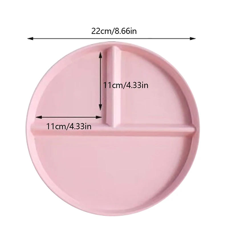 Food Dish Round Square Home Kitchen Reusable Dinner Plate For Adults Portion Control Diet 3 Compartments Microwave Safe PP plastic dinnerware