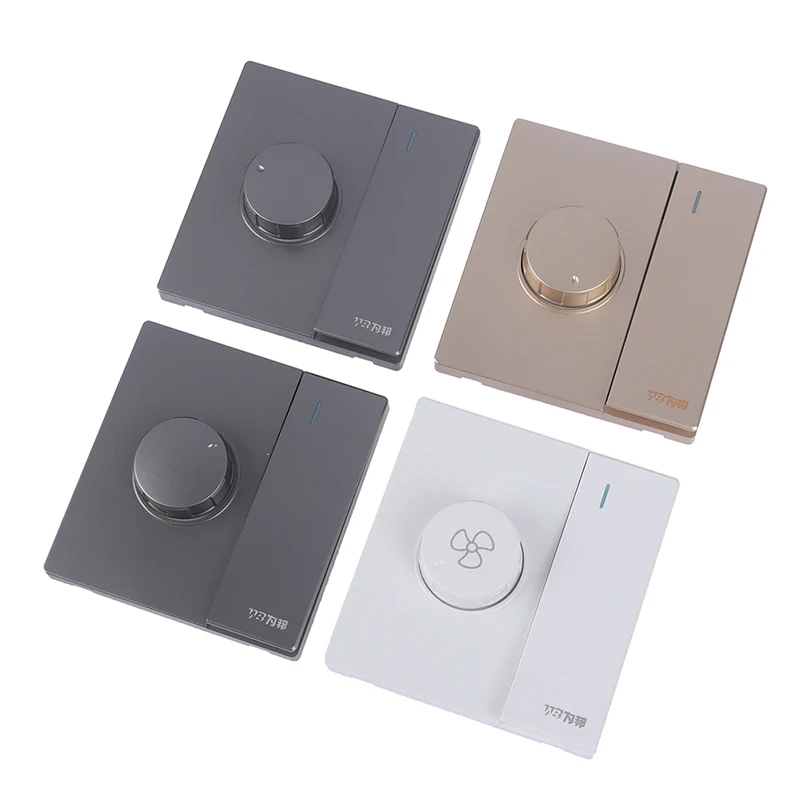 

220V PC One Open Speed Control Double Control 86 Type Hidden Deceleration Live Wind Ceiling Fan Transmission Wall Button Switch