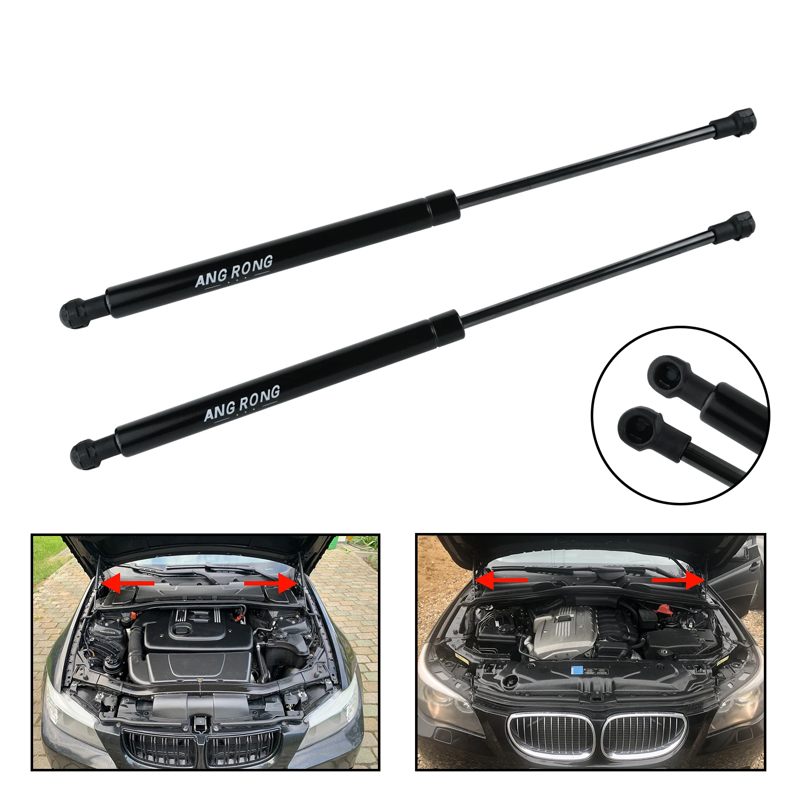 Front Bonnet Hood Gas Struts Springs 2x 400mm 51237060550 For BMW 3 Series E90 E91 E92 E93 04-13