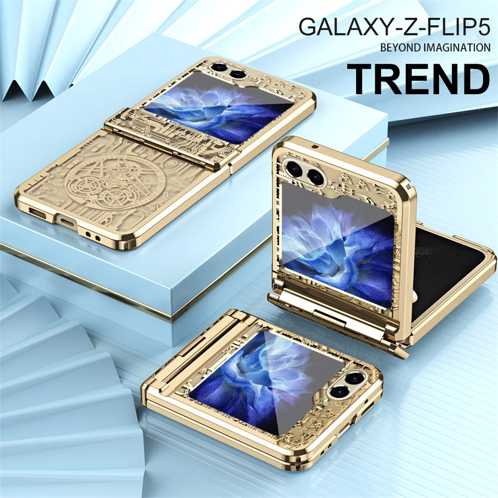 For Galaxy Z Flip 5 ins New Circuit Pattern Case for Samsung Z