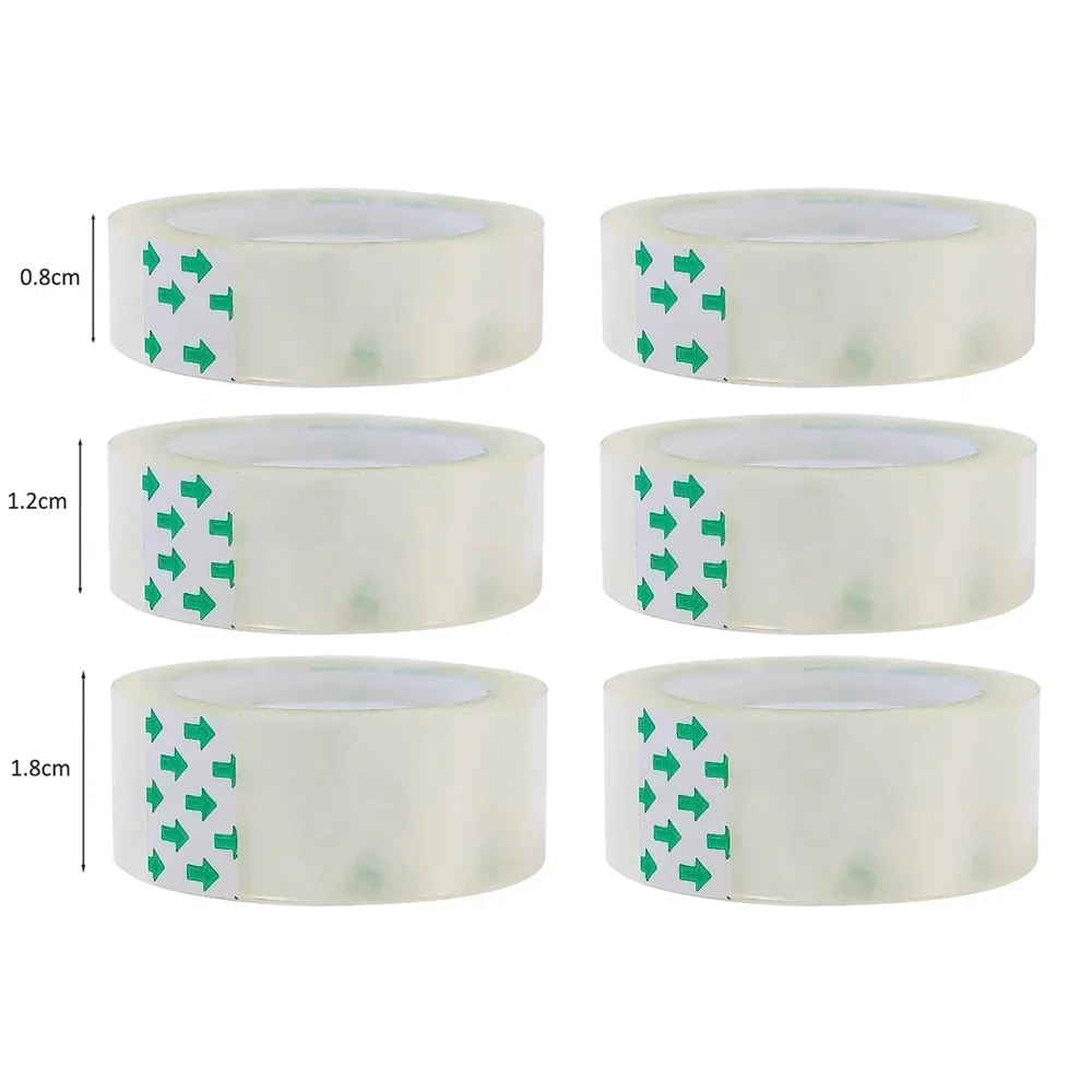 Clear Transparent Adhesive Tape – Multipurpose Rolls for Gift Wrapping, Packing, Home, Office, and School Use