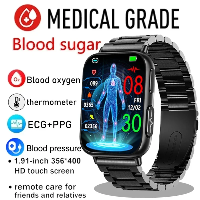 

Glucose Monitor Health fashion Smart Watch for Men ECG+PPG Heart Rate Measurement IP68 Waterproof Sports smartwatch for Women