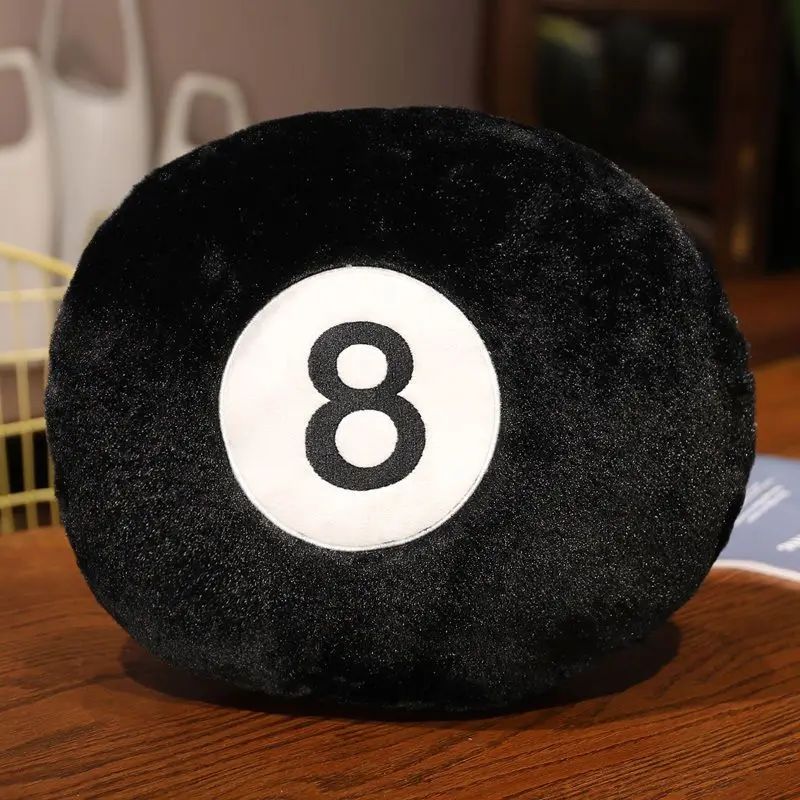 

35cm Simulation Billiards 8 Ball Plush Pillow Eight Ball Soft Toy For Pool Players Home Decor 2023 Indoor Sport Creative Gift