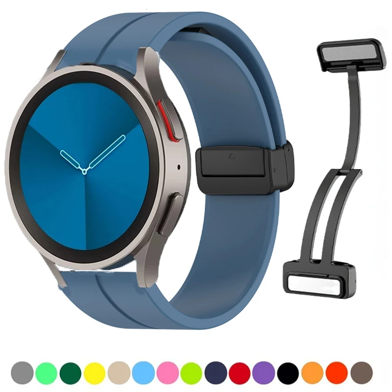 

20mm 22mm Silicone Band for Samsung Galaxy Watch 5 Pro 45mm 4 Classic 46mm Magnetic Buckle Bracelet Galaxy Watch 4 5 44mm 40mm