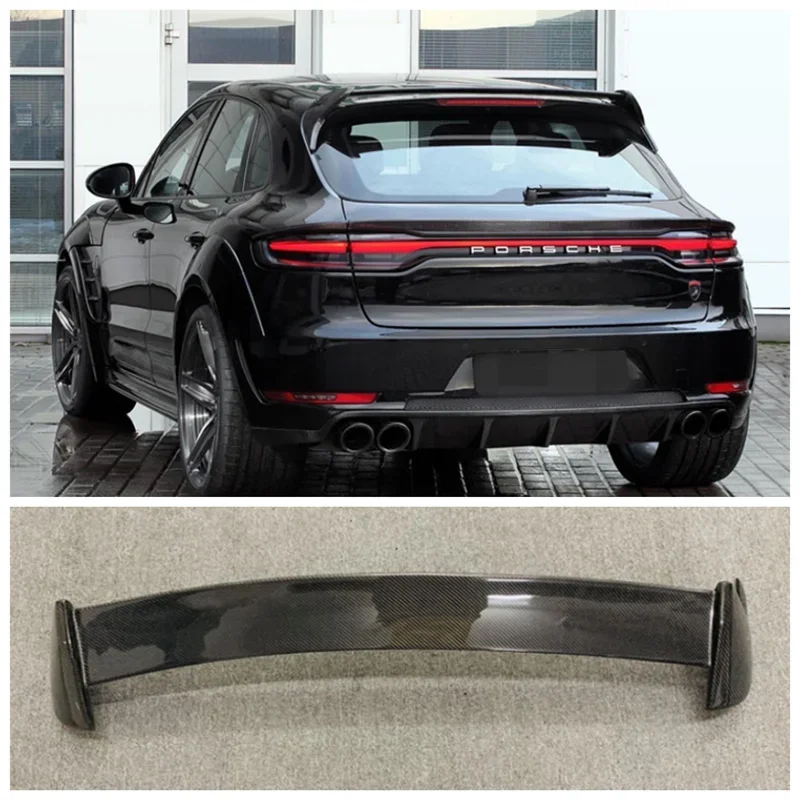 

Fits For Porsche Macan 2014 2015 2016 2017 2018 High Quality Carbon Fiber Rear Trunk Lip Roof Spoiler Splitters Wing