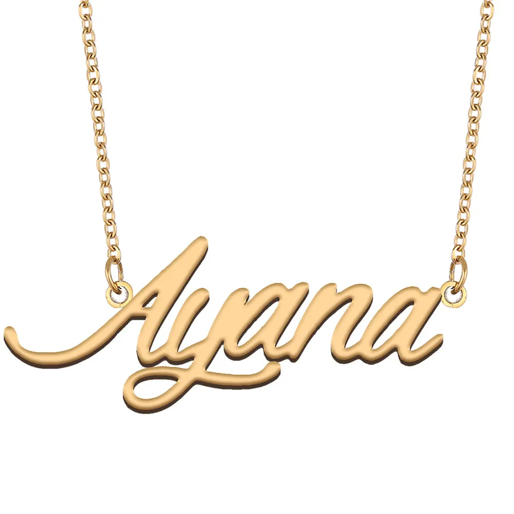 

Ayana Name Necklace for Women Stainless Steel Jewelry Gold Color Nameplate Pendants Collares Para Mujer Letters Choker