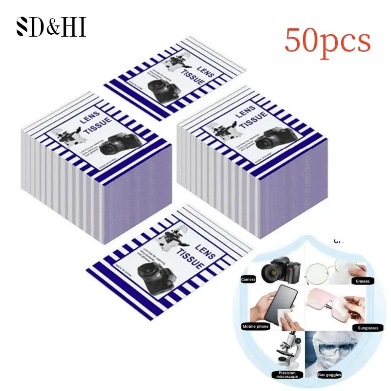 

50Pcs Soft Camera Lens Cleaning Paper Optics Tissue Clean Dust White Wipes For Screen Filter Glass