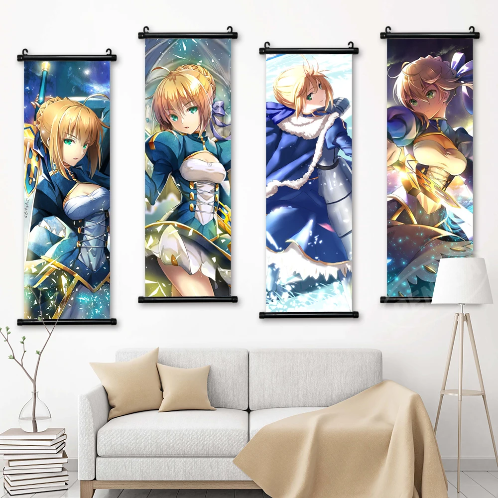 

Anime Home Decoration Fate Stay Night Hanging Poster Canvas Wall Art Altria Pendragon Print Modern Painting Scroll Living Room