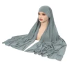 Cristal chanvre femmes Hijab couleur unie musulman dames Turban doux élastique foulard moyen-orient tête enveloppement foulard