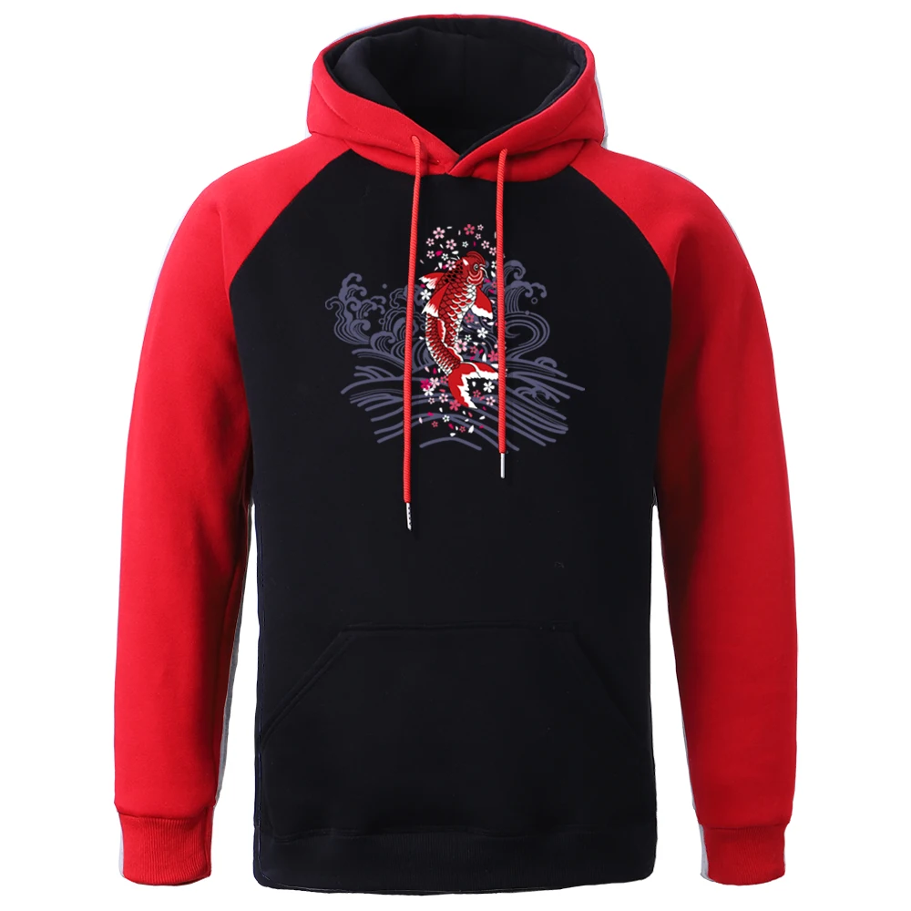 

Cyprinus Carpio Haematopterus Pullover Man Autumn Casual Hoodies Raglan Warm Hoodie Sweatshirt Hip Hop Harajuku Streetwear