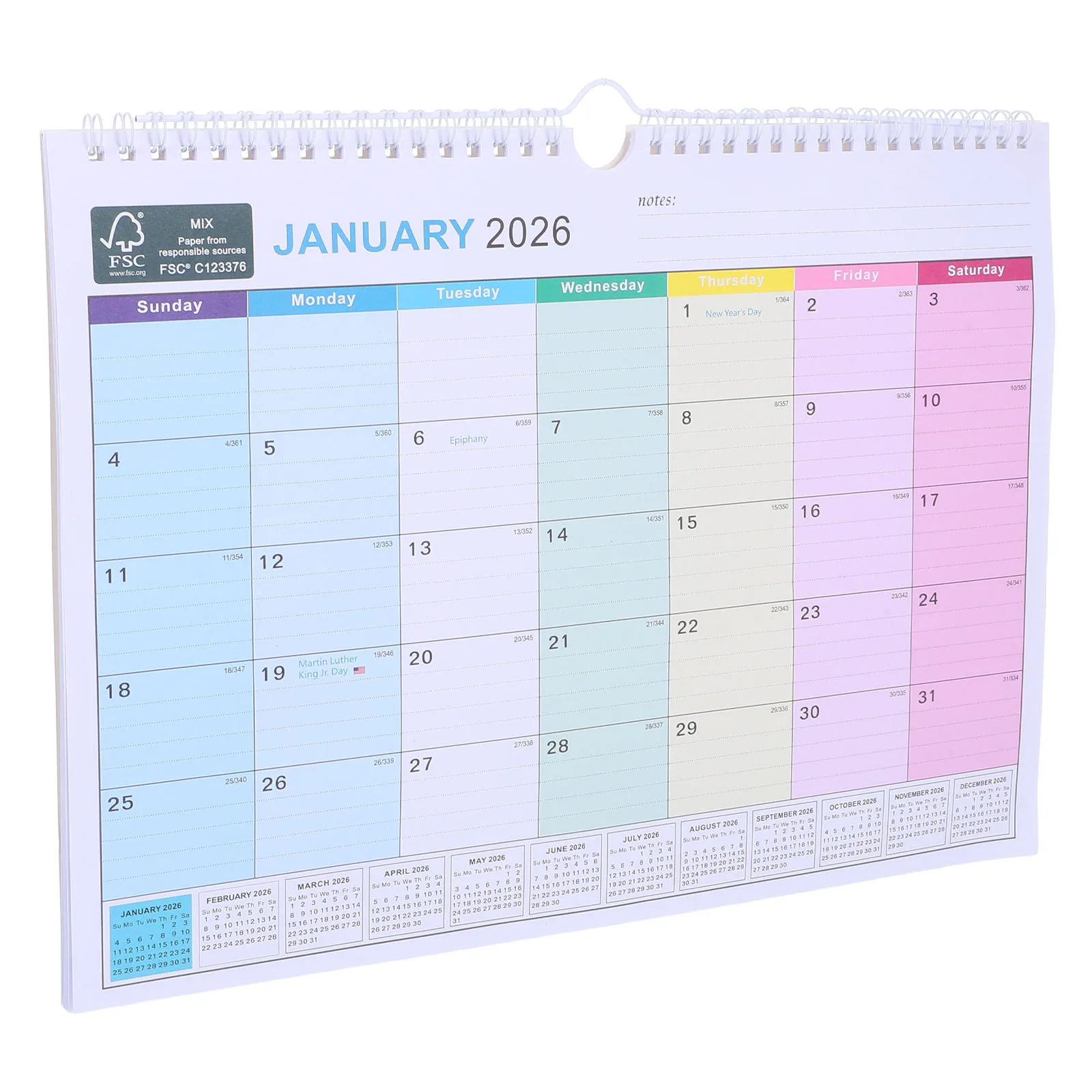 Hanging Calendar Jan 2026 To Jun 2027 18 Months Planner With Blank Daily Schedule Blocks For Family Holidays Office Use