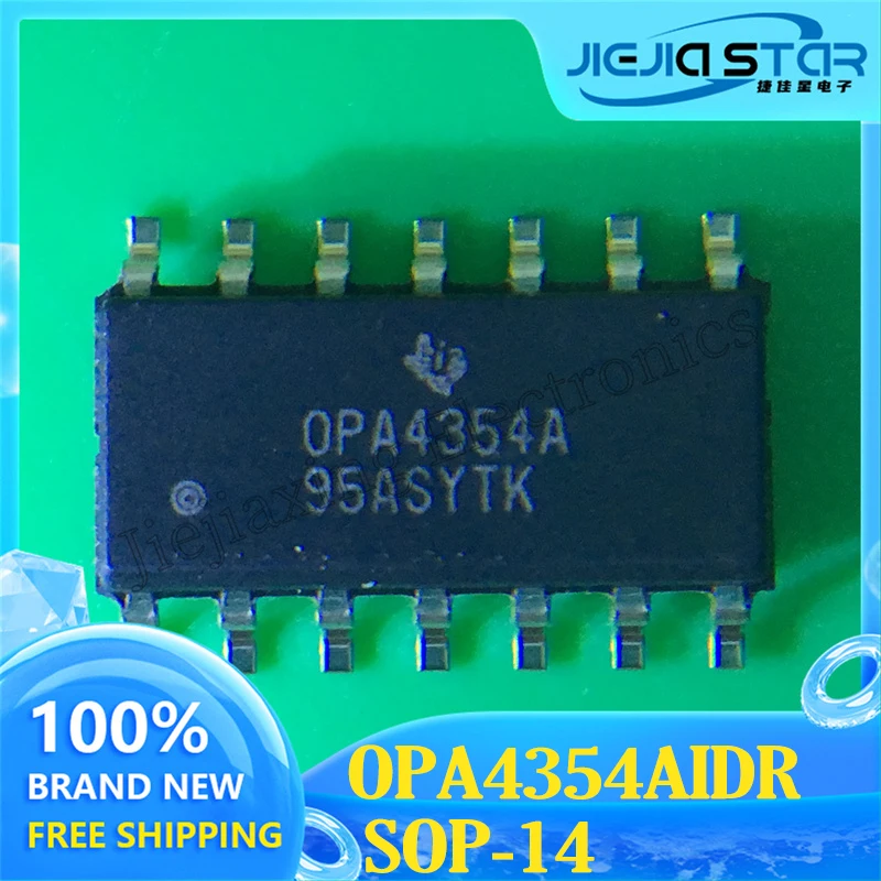 New Electronics 2023+ OPA4354AIDR OPA4354A OPA4354 SOP14 Amplifier Chip 100% Brand New and Original 3~10PCS Free Shipping original sop8 amplifier chip ic electronics mcp602i mcp6021 mcp602 i sn 100% brand new and original free shipping 5 30pcs