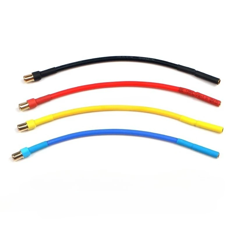 Connecteurs de ligne 12AWG pour drone jaunes, avec embouts métalliques et isolation robuste.
