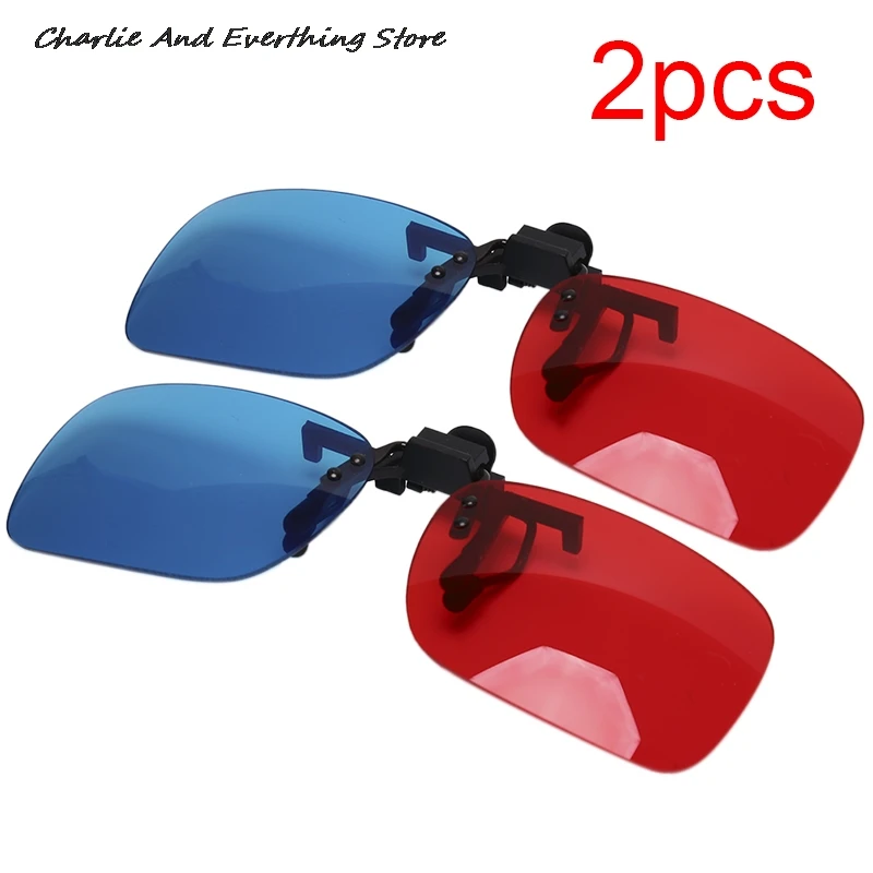 1/2PCS 3D Glasses Fits over Most Prescription Glasses for 3D Movies Gaming and TV