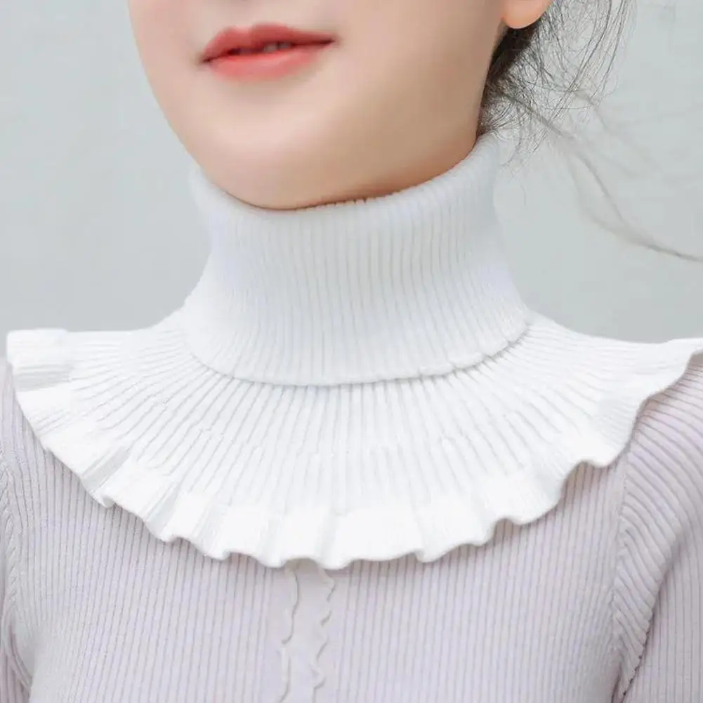 2024 Warm Knitted Collar Scarf Women Turtleneck Knitted False Fake Collar Detachable Scarf Warm Winter Windproof Ruffles Scarf