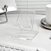 Acrylic Transparent Minimalist Ins Foldable Phone Holder Desktop Lazy Tablet Stand For iPhone iPad Galaxy Tab Smartphone Bracket 2