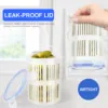 Multifunctional Food Container Pickle Jar with Strainer Insert Leak-Proof Lid Pickle Flip Jar Bucket Fresh Box Draining Basket 2