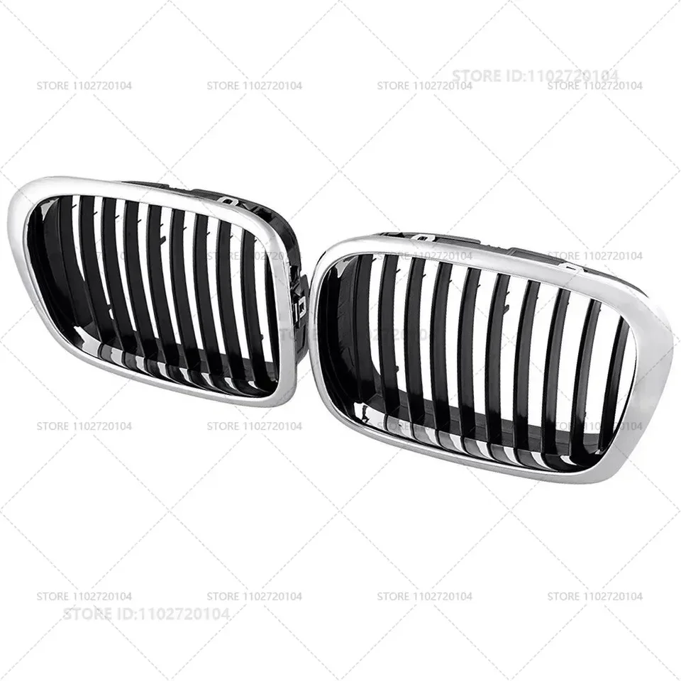 Astra Depot Left Right Chrome Kidney Grille Compatible With 1997-2003 BMW E39 520i 523i 525i 528i 530i 535i 540i M5 4DR