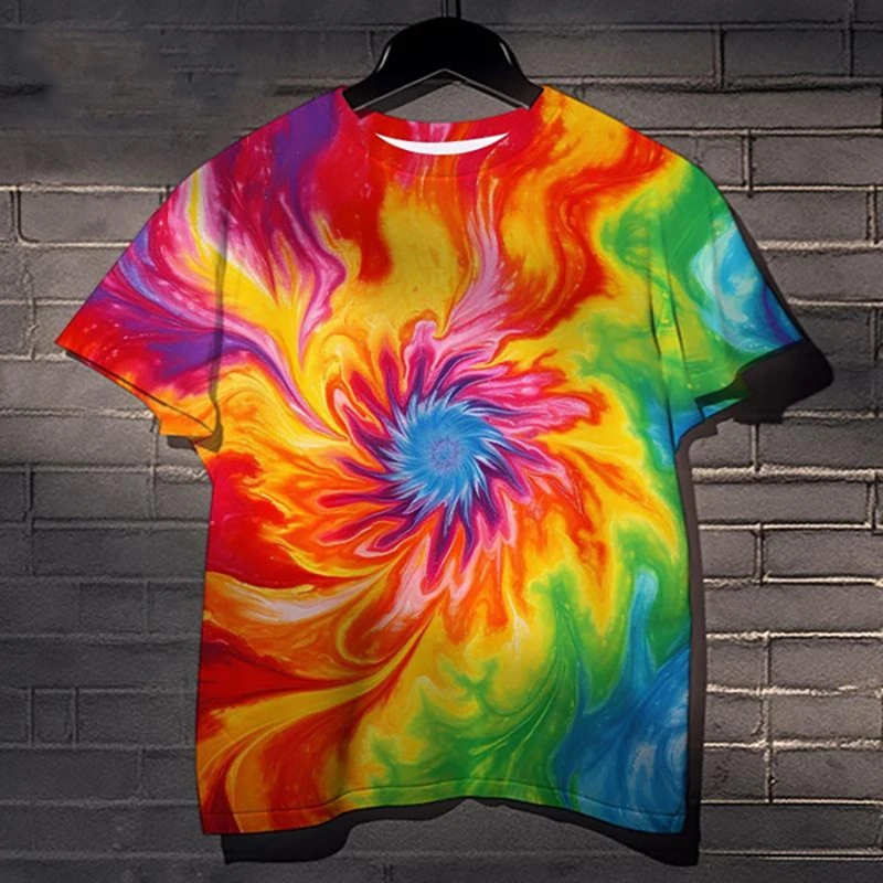Colorful Tie Dye Graphic Short Sleeve T Shirt
