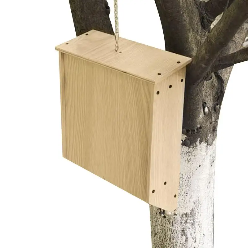 Outdoor Solid Wood Bat House Weatherproof Screwed Untreated Bat House Shelter For Garden Window Home Hanging Ornaments bat house kit