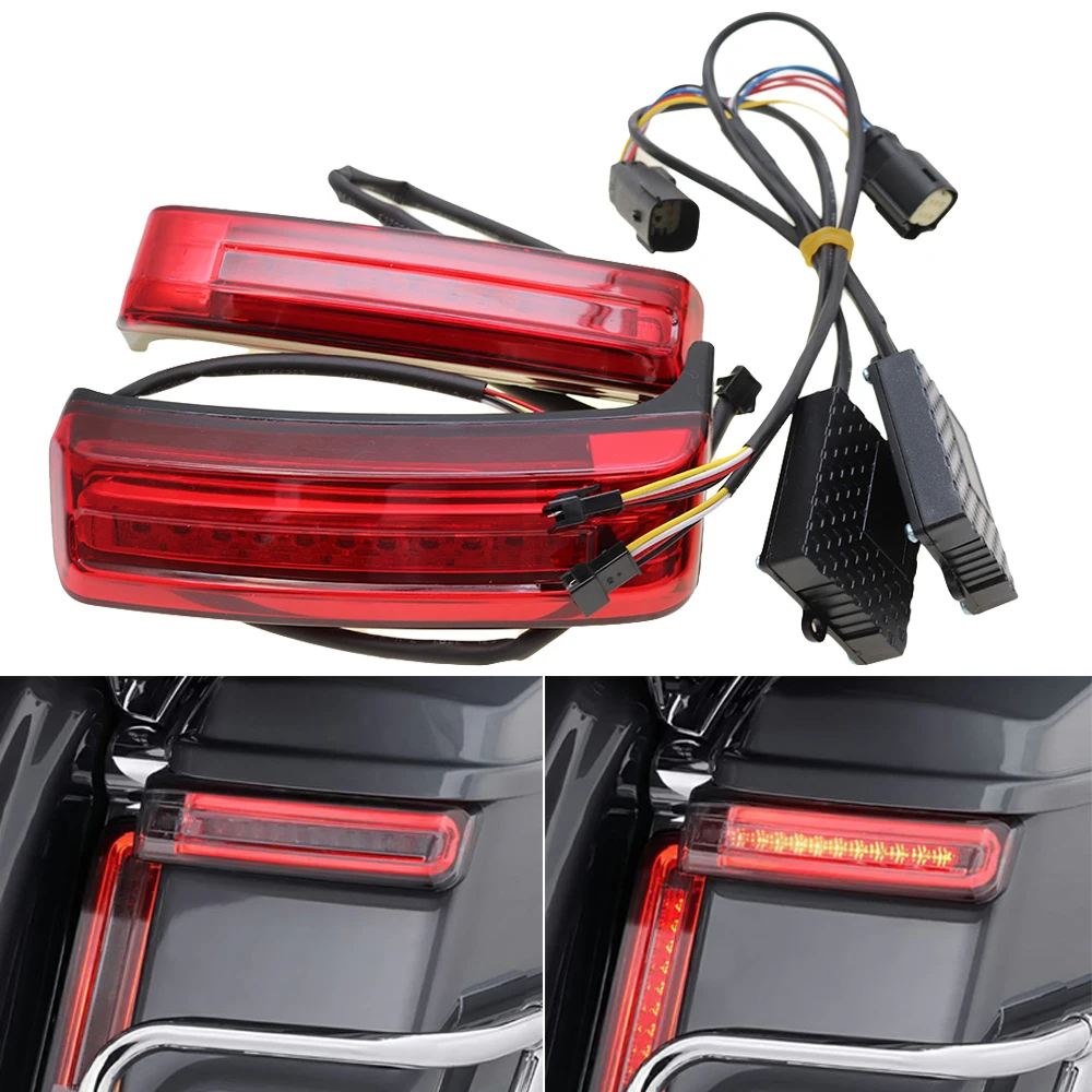 

Motorcycle LED Saddlebag Turn Signal Lamp Run Brake Lights For Harley Touring Electra Street Glide Road King Limited CVO 14-2022