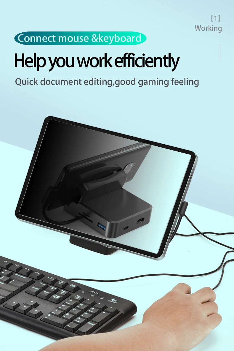8 IN 1 Type C Docking Station Phone Stand Pad Station USB C To HDMI-compatible Dock Power Charger Adapter for Samsung