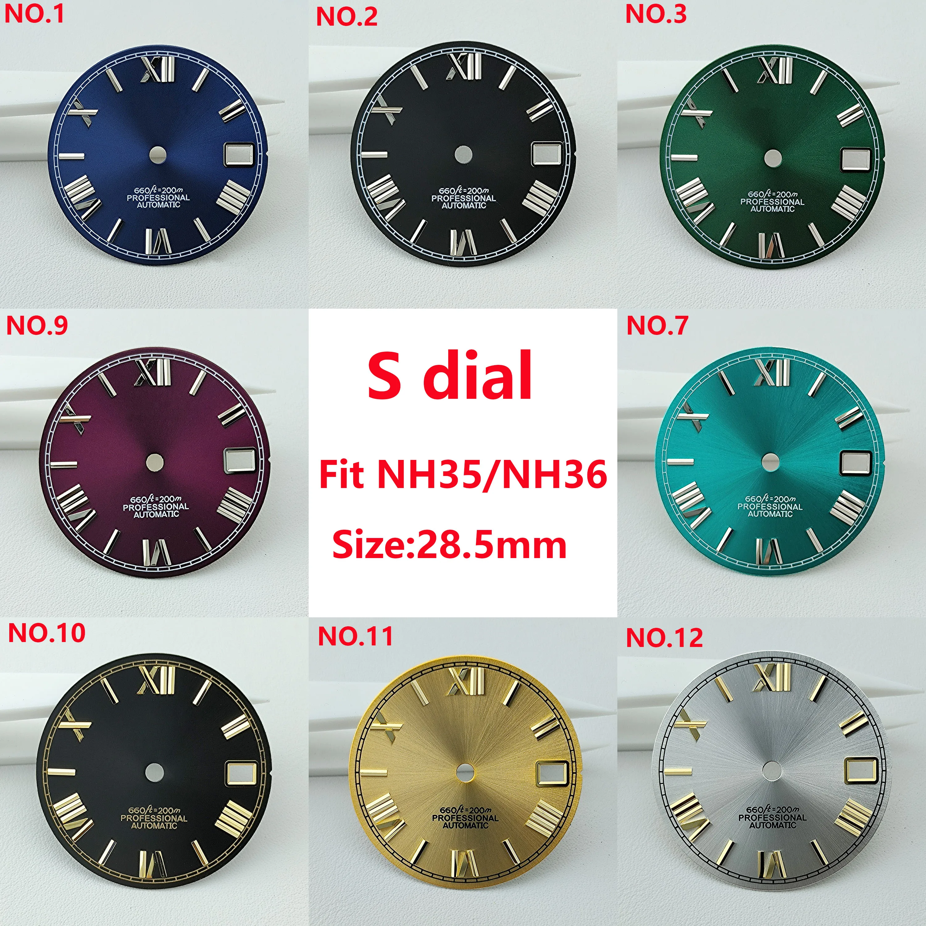 NH35 Fera De Reloj Con Números Romanos Para Hombre, 28,5mm, Dial S, Adecuado Para NH35, NH36 - Foto 10